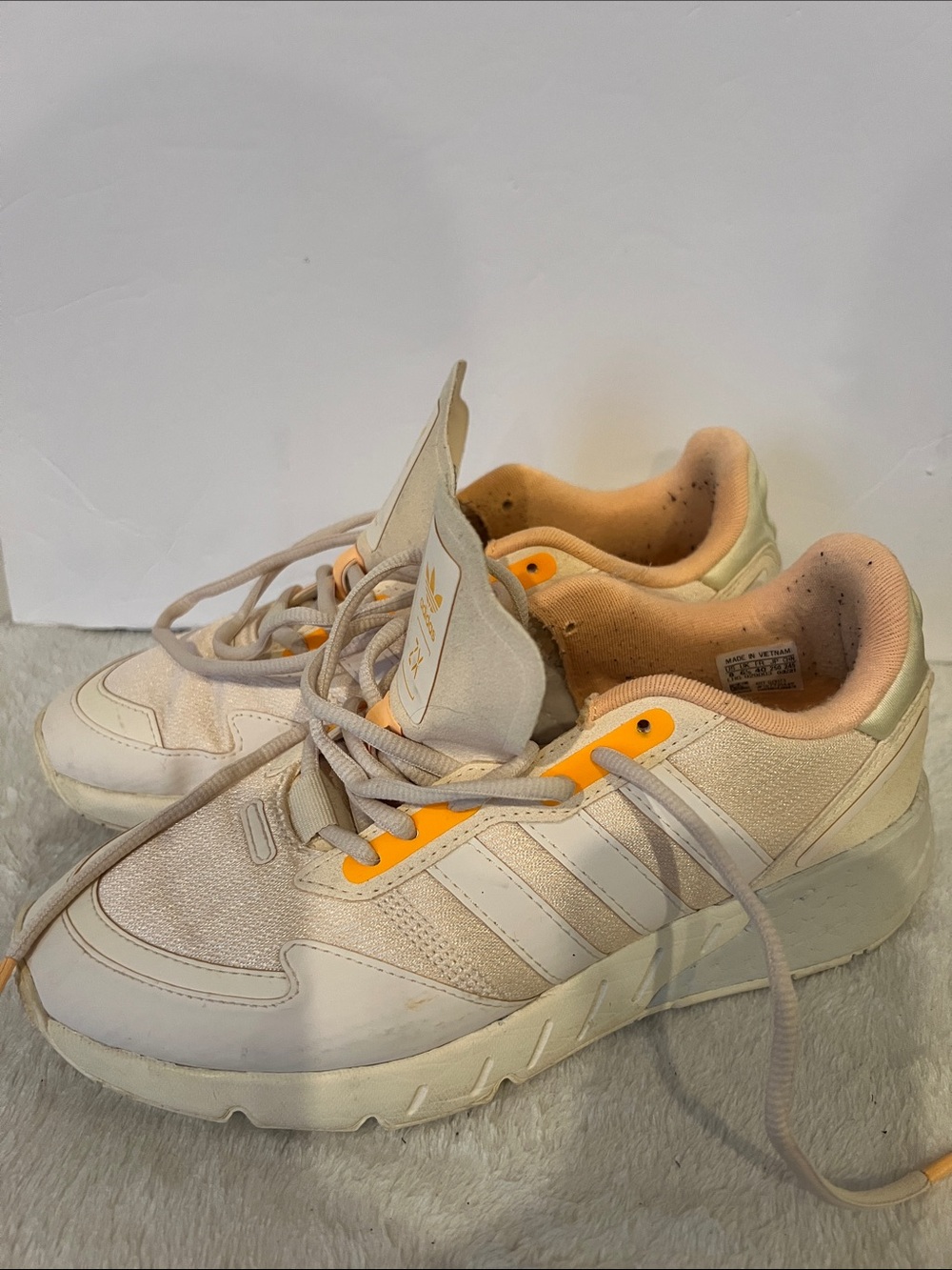 adidas ZX Women's Sneakers in Beige with Peach and Orange Details